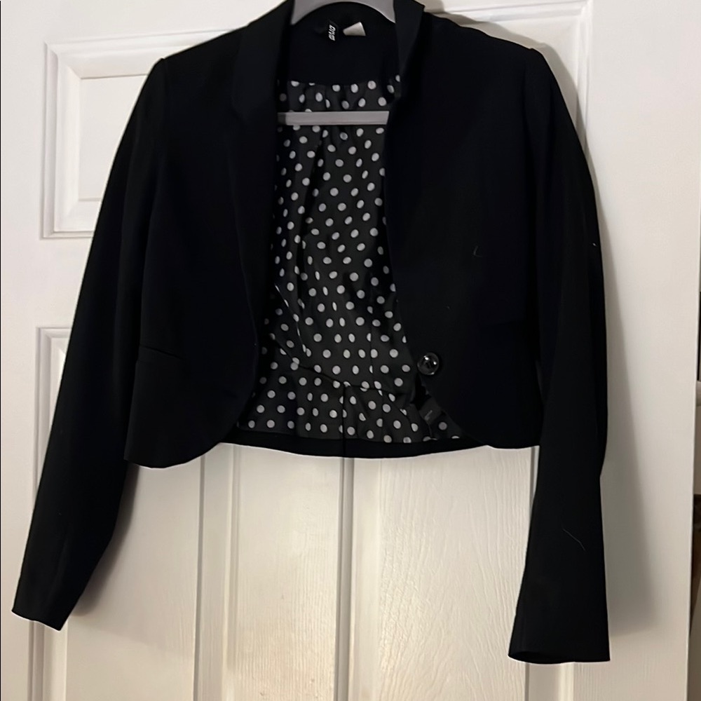 Black Women's Crop Blazer